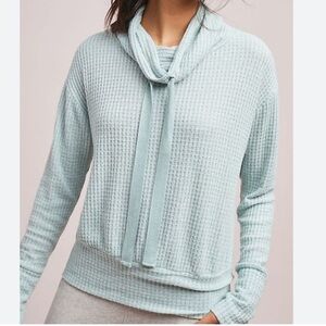 Anthropologies Saturday Sunday Whistler Waffle Knit Cowl Neck Pullover Small